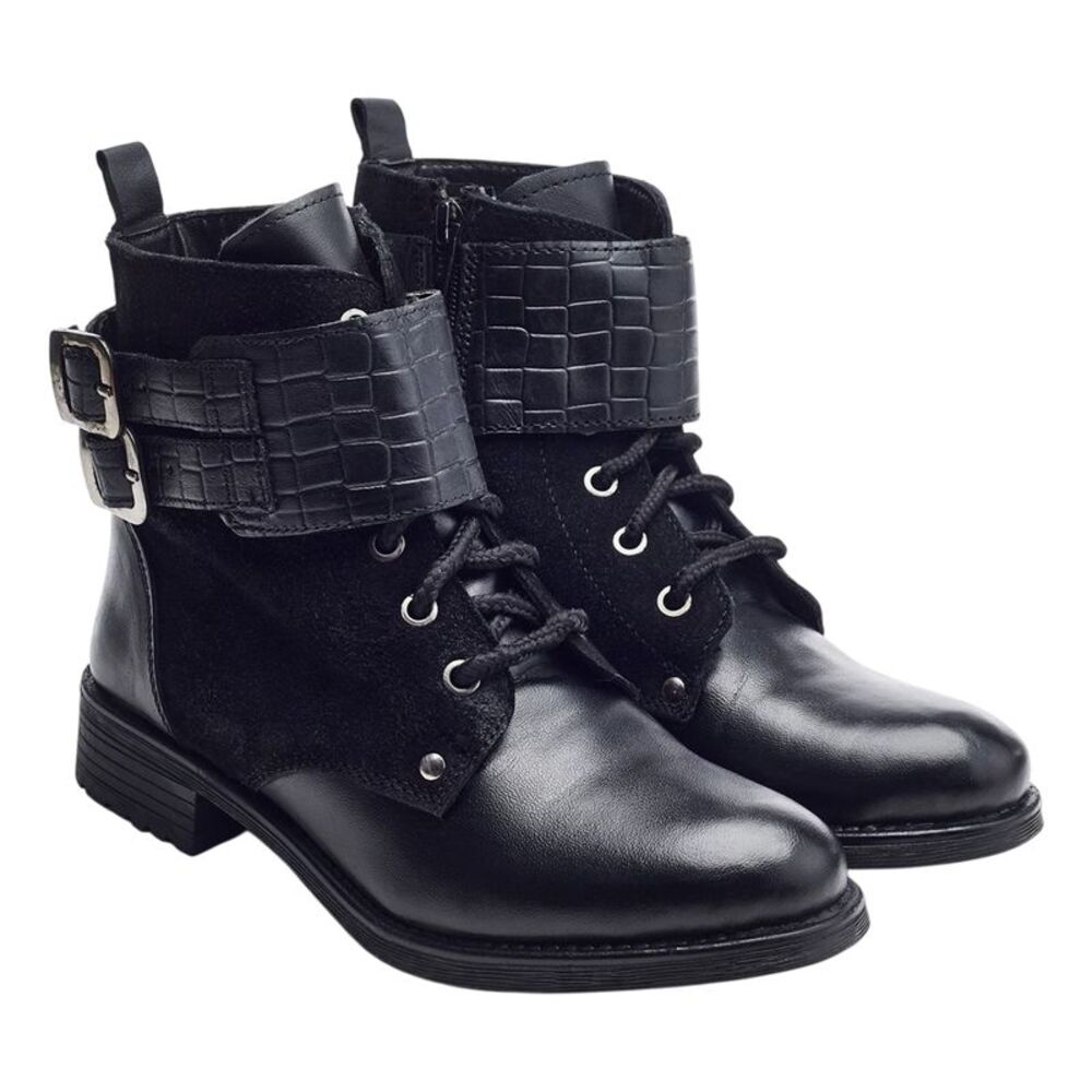Moda In Pelle Womens/Ladies Mauvaise Leather Ankle Boots / Black